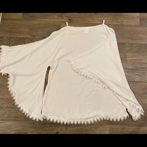 NWOT | White Boho Linen Beach Coverup